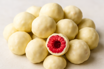 Maliny lyofilizované v bílé čokoládě  200 g